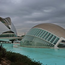Futuristic buildings in the quarter Ciudad de las Artes y las Ciencias (City of art and science) of Valencia